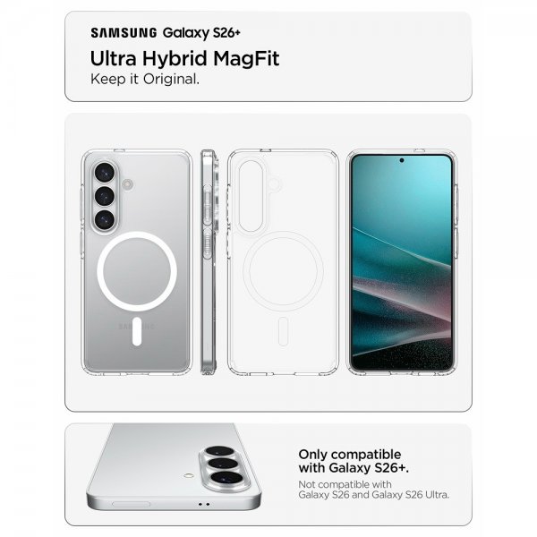 - Samsung Galaxy S26 Plus - Skal - Ultra Hybrid MagFit - Clear White
