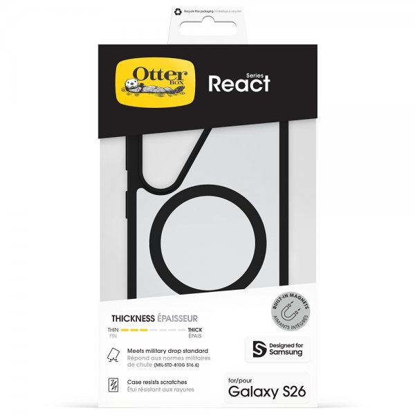 - Samsung Galaxy S26 - Skal - React MagSafe - Black Crystal