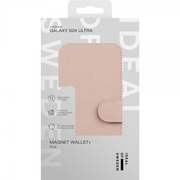 - Samsung Galaxy S26 Ultra - Fodral - Magnet Wallet+ - Rosa