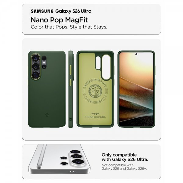 - Samsung Galaxy S26 Ultra - Skal - Nano Pop MagFit - Avo Green