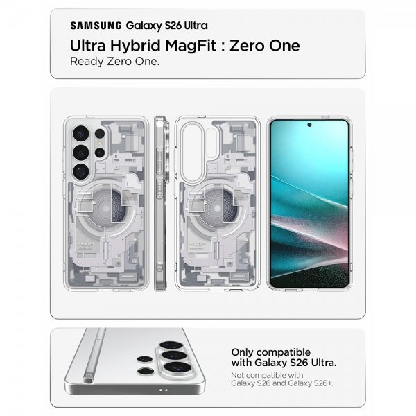 - Samsung Galaxy S26 Ultra - Skal - Ultra Hybrid MagFit - Zero One Vit
