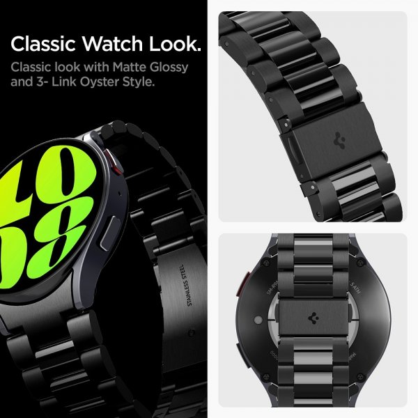 - Samsung Galaxy Watch 6 44mm - Armband - Modern Fit 316L - Svart