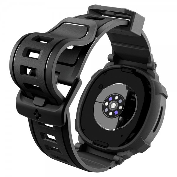 - Samsung Galaxy Watch 8 44mm - Armband & Skal - Rugged Armor Pro - Matte Black