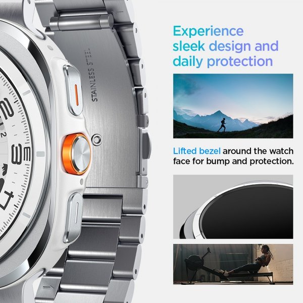 - Samsung Galaxy Watch Ultra 47mm - Armband - Modern Fit 316L - Silver