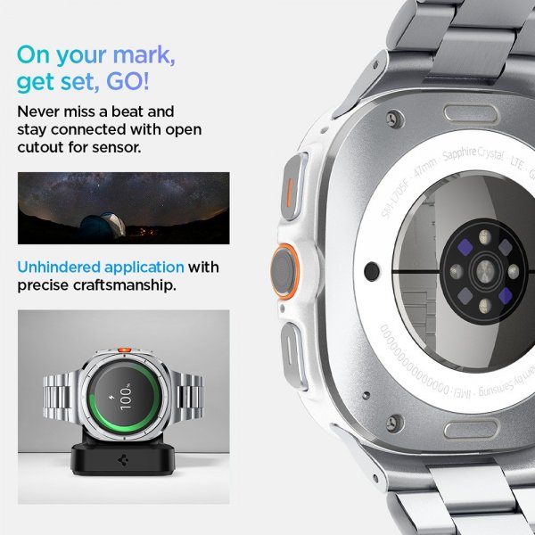 - Samsung Galaxy Watch Ultra 47mm - Armband - Modern Fit 316L - Silver