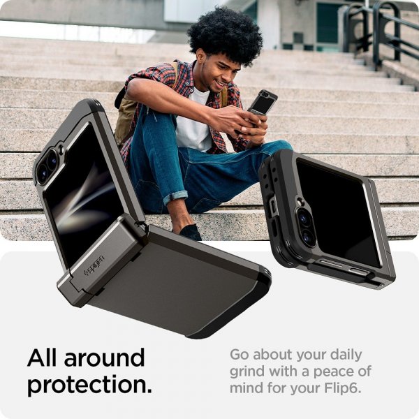 - Samsung Galaxy Z Flip 6/Galaxy Z Flip 7 FE - Skal - Tough Armor Pro - Gunmetal