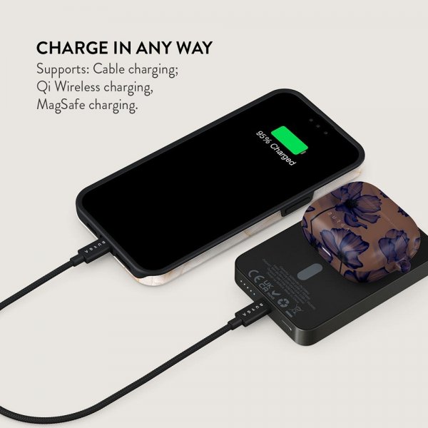 - Powerbank - MagSafe 5000 mAh - Velvet Night - Metallgrå