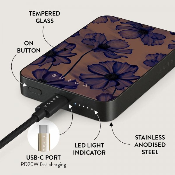 - Powerbank - MagSafe 5000 mAh - Velvet Night - Metallgrå