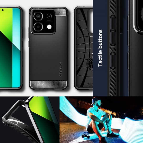 - Xiaomi Redmi Note 13 Pro 5G - Skal - Rugged Armor - Matte Black